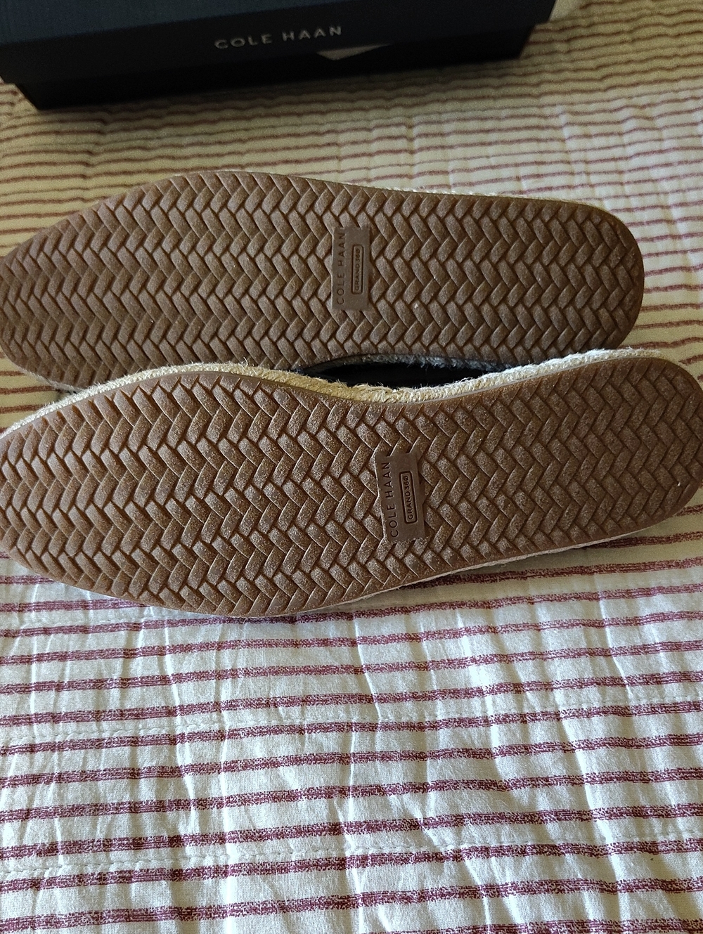 Cole Haan Navy Knit Espadrille Flats with Jute Trim - Picture 5 of 5